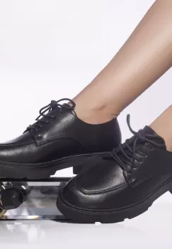 Pantofi casual genoveva piele ecologica negru imagine