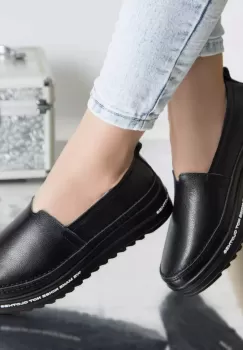 Pantofi casual ilda negru piele naturala imagine