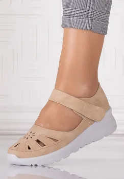 Pantofi casual Kaki dama din Piele Ecologica Yosama imagine