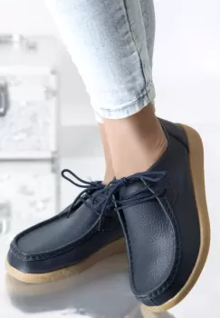 Pantofi casual lucy navy piele naturala imagine