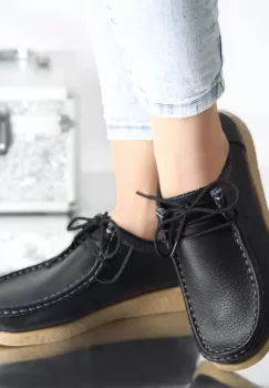Pantofi casual lucy negru piele naturala imagine