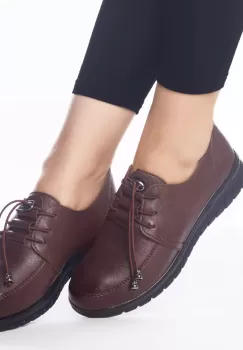 Pantofi casual magda maro piele ecologica imagine