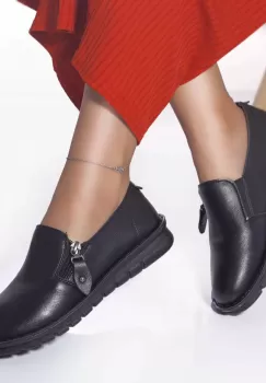 Pantofi casual mocasini anke piele ecologica negru imagine