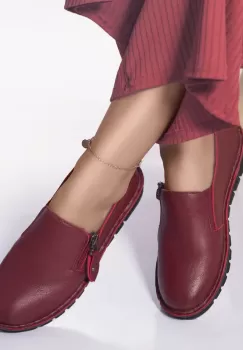 Pantofi casual mocasini helga piele ecologica rosu imagine