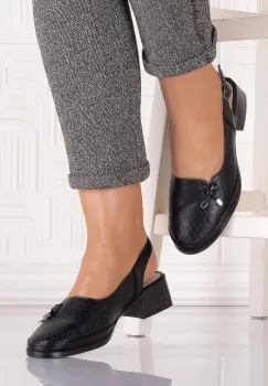 Pantofi casual Negri dama din Piele Ecologica Irinelea imagine