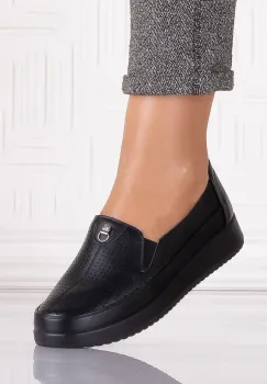 Pantofi casual Negrii dama din Piele Ecologica Romason imagine