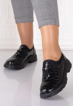 Pantofi casual Negrii dama din Piele Ecologica Russan imagine