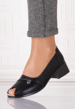 Pantofi casual Negrii dama din Piele Ecologica Samar imagine