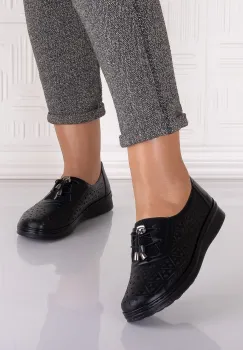 Pantofi casual Negrii dama din Piele Ecologica Sorata imagine