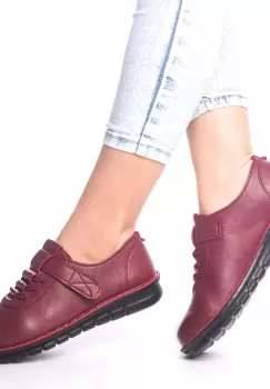 Pantofi casual olga rosu piele ecologica imagine