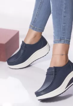 Pantofi casual oscara piele naturala albastru imagine