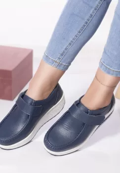 Pantofi casual rachel piele naturala albastru imagine