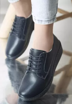 Pantofi casual tery navy piele naturala imagine