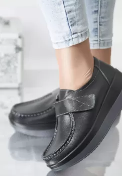 Pantofi cu platforma riley negru piele naturala imagine