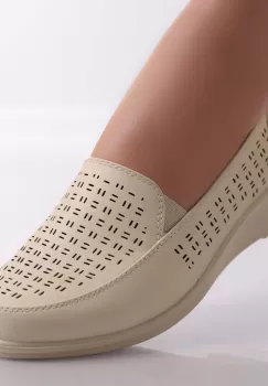 Pantofi dama Bej din Piele Ecologica Belica imagine