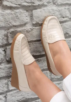 Pantofi dama Bej din Piele Ecologica Fasila imagine