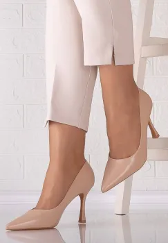 Pantofi dama Bej din Piele Ecologica Locana imagine