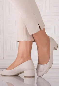 Pantofi dama Bej din Piele Ecologica Mariva imagine