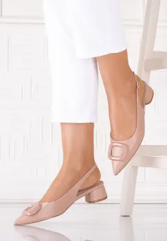 Pantofi dama Bej din Piele Ecologica Sidiona imagine