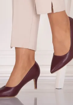 Pantofi dama Bordo din Piele Ecologica Dania imagine