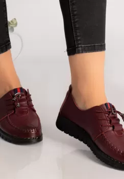 Pantofi dama bordo piele ecologica ajuana imagine
