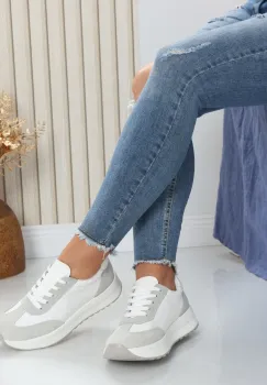 Pantofi dama casual Alb din Piele Naturala Bella imagine