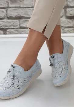 Pantofi dama casual Albastri din Piele Ecologica Asnes imagine