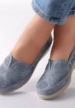 Pantofi dama casual Albastri din Piele Ecologica Dinda imagine