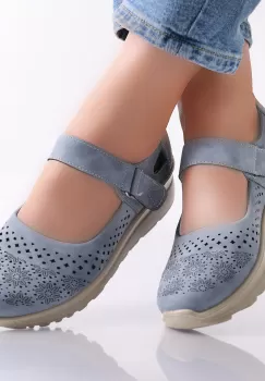 Pantofi dama casual Albastri din Piele Ecologica Tiga imagine