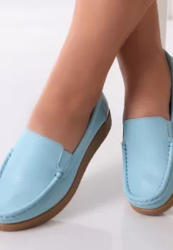 Pantofi dama casual Albastri Piele Naturala Danina imagine