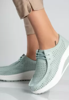 Pantofi dama casual albastri piele naturala samra imagine