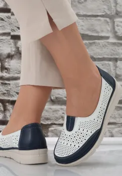Pantofi dama casual Albi/Bleumarin din Piele Ecologica Molica imagine