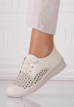 Pantofi dama casual Bej deschis din Piele Ecologica Halya imagine