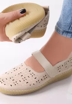 Pantofi dama casual Bej din Piele Ecologica Amata imagine
