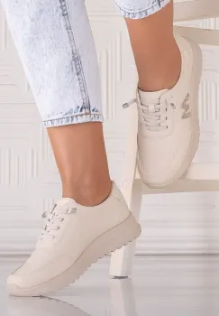 Pantofi dama Casual Bej din Piele Ecologica Arela imagine