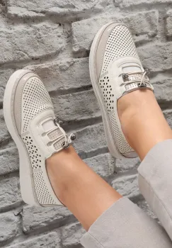 Pantofi dama casual Bej din Piele Ecologica Ascan imagine