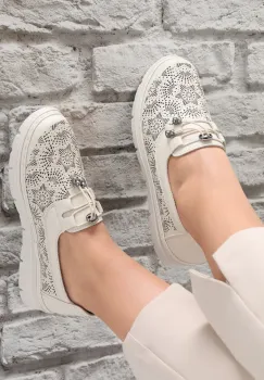 Pantofi dama casual Bej din Piele Ecologica Asnes imagine