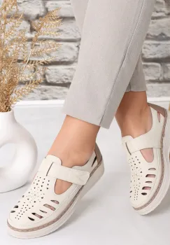 Pantofi dama casual Bej din Piele Ecologica Asreva imagine