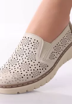 Pantofi dama casual Bej din Piele Ecologica Atsoi imagine