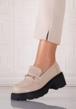 Pantofi dama casual Bej din Piele Ecologica Catilea imagine