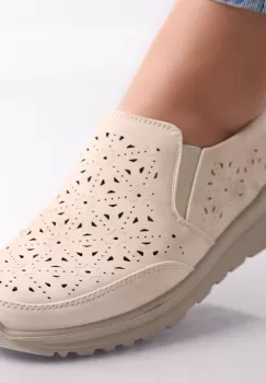 Pantofi dama casual Bej din Piele Ecologica Corza imagine