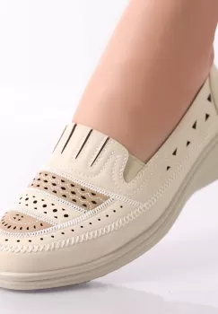 Pantofi dama casual Bej din Piele Ecologica Dameo imagine