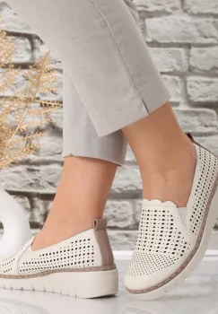 Pantofi dama casual Bej din Piele Ecologica Denova imagine