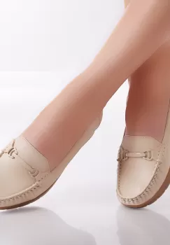 Pantofi dama casual Bej din Piele Ecologica Enasa imagine