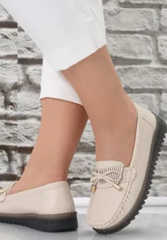 Pantofi dama casual Bej din Piele Ecologica Jinan imagine