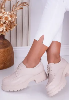 Pantofi dama casual Bej din Piele Ecologica Jola imagine