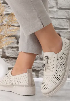 Pantofi dama casual Bej din Piele Ecologica Laroya imagine