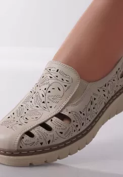 Pantofi dama casual Bej din Piele Ecologica Nelea imagine