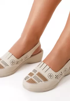 Pantofi dama casual Bej din Piele Ecologica Nelpa imagine