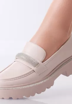 Pantofi dama casual Bej din Piele Ecologica Nima imagine
